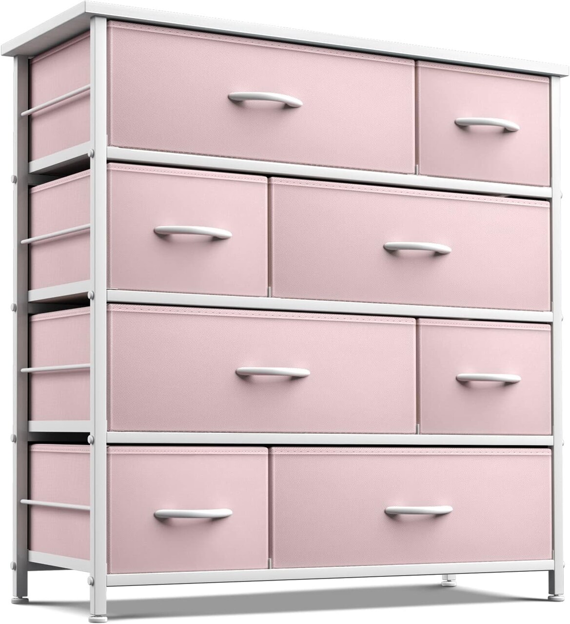 Sorbus Dresser with 8 Drawers - Storage Chest Organizer with Steel Frame, Wood Top, Handles, Fabric Bins